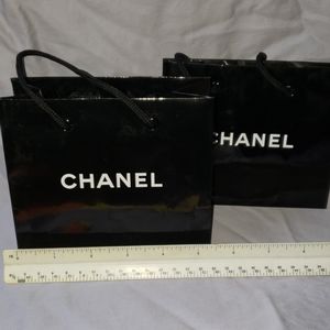 Set of mini black Chanel shopping bag